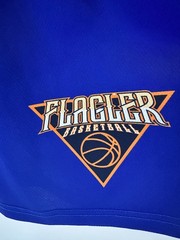 Youth Basketball Jersey Shorts Set Blue Orange #15 Kids Uniform YM YL