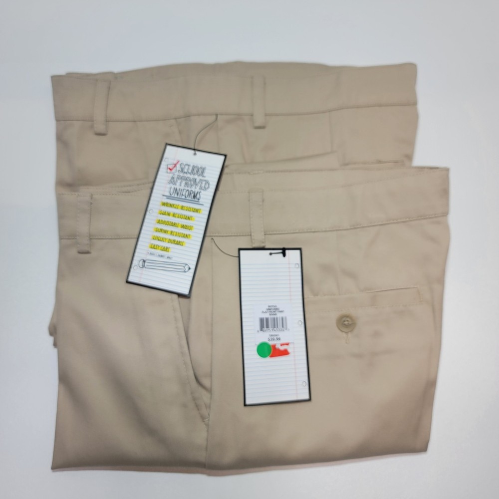 Lot of 2 Slazenger School Uniform Khaki Boys Pants Size Large NWT