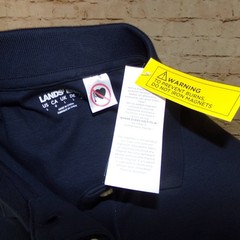 Lands’ End Uniform School Polo Boys Large Navy Blue Magnet Buttons Cotton NWT