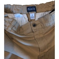 Childrens Place Khaki Uniform Shorts Boys 14 Adjustable Waist