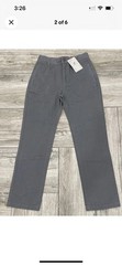 Bienzoe US Size 14 Boys Gray Chino Pants adjustable waist Brand New with Tags