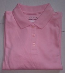 George Boys School Uniforms Long Sleeve Polo Shirt Pink Size Small 6-6X