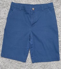 Wonder Nation Boys Uniform Shorts Blue Size 14 Cotton Blend Button Closure