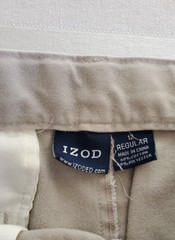 Izod Beige Brown Uniform Shorts size 12R Cotton X2