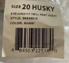 French Toast Pants Khaki Sz 30×32 20-Husky School Uniform Relaxed NWT Ships Free