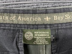 BOY SCOUTS Convertible Cargo Shorts Uniform Green Zip Off Youth Size 33 NO PANTS
