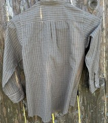 ORIENT EXPRESSED Size 7 Button Down Dress Shirt Brown Green Tiny Gingham