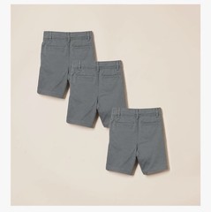 BOYS 3 PACK UNIFORM SHORTS Charcoal SIZE 14 Slim