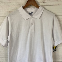 Austin Trading Co Boys School Uniform Polo Shirt Sz 2XL 18/20 White Short Sleeve