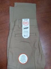 Boys Khaki School Uniform Pants Reinforced Knee & Adjust Waist Sz. 4 Straight