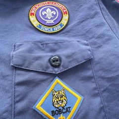 Boy Scouts Of America Shirt Youth M Blue Uniform Cotton Polyester Patches