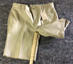Land’s End School Uniform Shorts Boys Size 14 H Beige Tan Flat Front