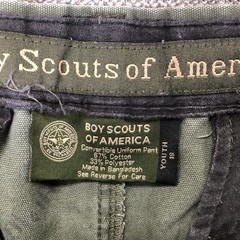 Boy Scouts Of America Shorts Youth 18 Green Uniform Cargo Twill Pockets Hiking