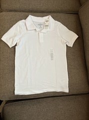 NEW Oshkosh Boys Size 8 School Uniform Polo Style Shirt Short Sleeve White