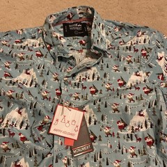 Monument 100% Cotton Boys’ Large Button-Down Christmas Shirt
