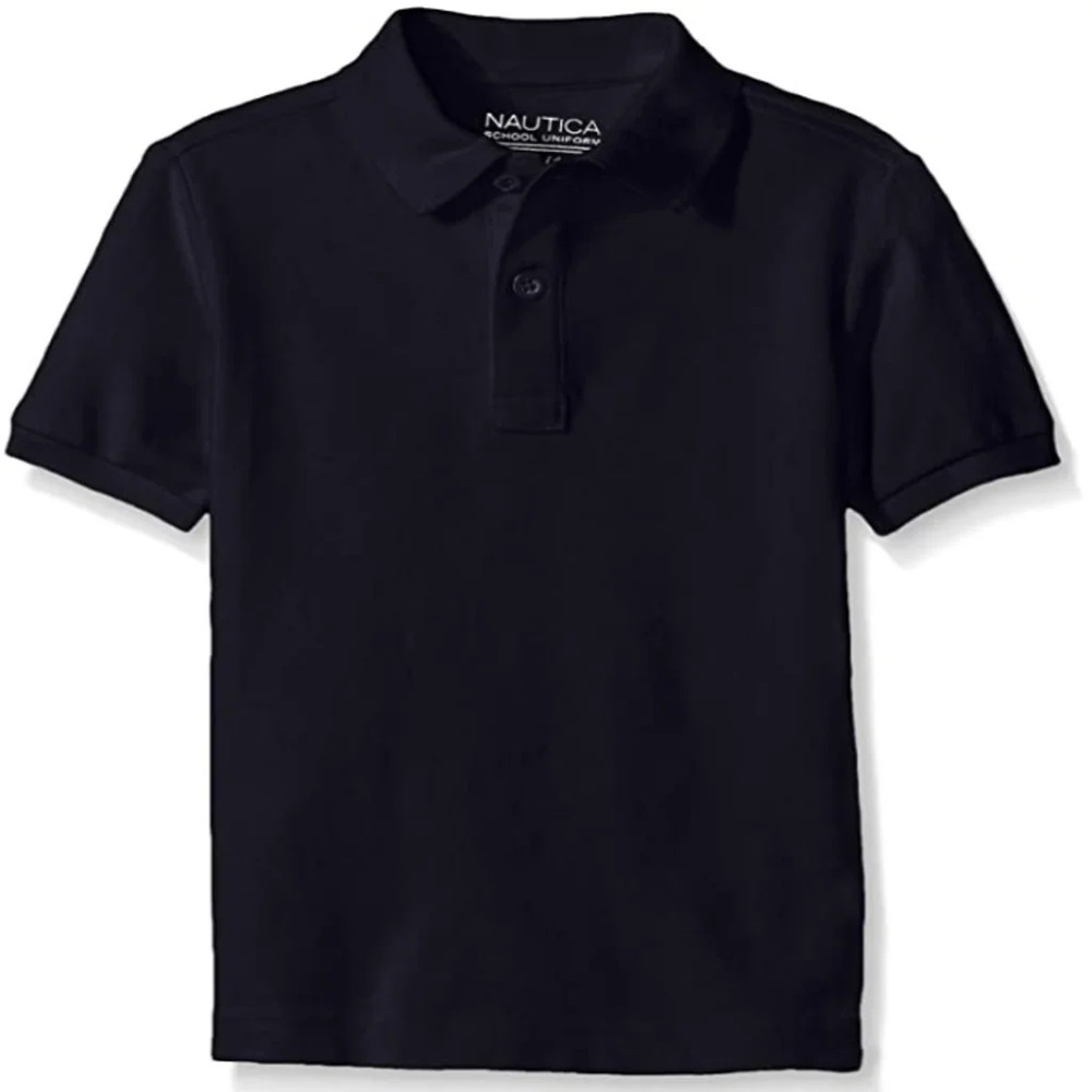 Nautica Boys’ School Uniform Pique Polo, Style#HCDPTC68477, Size M (10/12), Navy