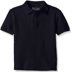 Nautica Boys’ School Uniform Pique Polo, Style#HCDPTC68477, Size M (10/12), Navy