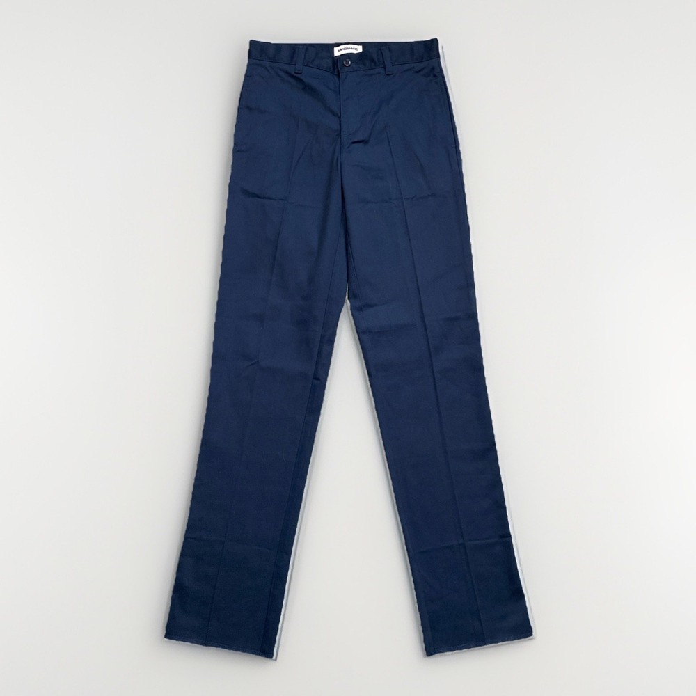 LANDS END Navy School Uniform UNHEMMED Pants Flat Front Adjustable Boys 14 NEW