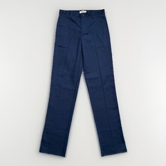 LANDS END Navy School Uniform UNHEMMED Pants Flat Front Adjustable Boys 14 NEW