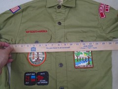 Vintage Boy Scouts of America Shirt Youth 12.5 Olive Green Official Sanforized