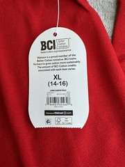 Wonder Nation Kids Long Sleeve Polo Shirt Size XL (14-16) Red School Uniform