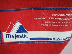 Big Dogs Majestic Baseball Jersey Cool Base Red Short Youth L Polyester Spring