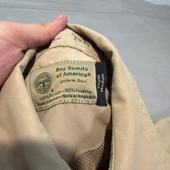 Boy Scouts of America Youth Kid MED Khaki Short Sleeve Uniform Shirt Tan BSA6192