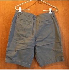 Wonder Nation Flat Front Gray back To School Uniform Boys Shorts, Size 14 Husky