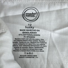 School Uniform Pants Husky 12 Straight Leg Beige Adjust Waist Stretch Reinforce