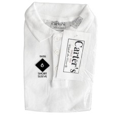 Cater’s School Uniform Short Sleeve Pique Polo Shirt Youth Size 6 White Unisex