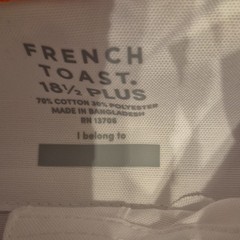 French Toast Uniform Shirt White 18½ Plus Stretch Cotton Blend RN13706