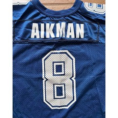 Vintage Troy Aikman #8 Dallas Cowboys Youth Jersey Wilson NFL Blue YS