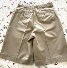 Men’s Boys Work / School Uniform Shorts Size 29 Khaki Tan 10″ inseam Flat front