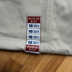 Bugle Boy Khaki Pleated Front Chino Pants Prep School Uniform w Belt Size 18 NWT