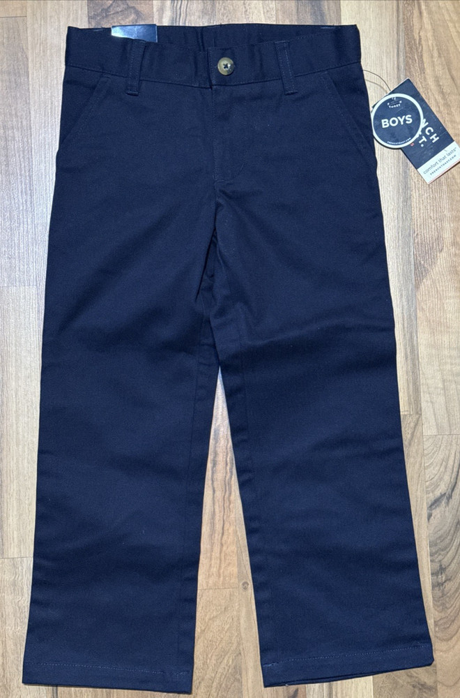 French Toast (Sz 5 w22) Boy’s Performance Uniform Pants Adjustable Waist, Navy
