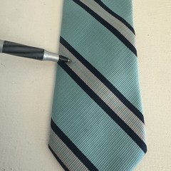 Lot of 3 Lands End Boys School Uniform Zipper Ties Size Medium Blue Stripes