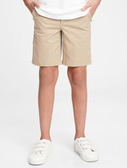 GAP Kids Boys Sz 14 Husky KHAKI BEIGE Uniform Flat Front Shorts Washwell