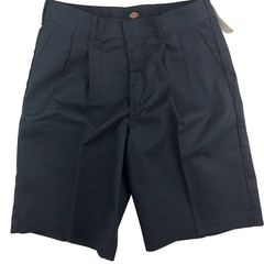 Dickies Boys Navy Pleat Front Relaxed Fit Uniform Shorts, Size 20R/29W