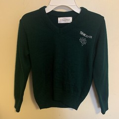 Flynn O’Hara Uniforms Boys V – Neck Pullover Sweater Size YS (6- 8 Years) Green