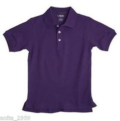 New FRENCH TOAST School Uniforms Boys Sz 5 Short Sleeve POLO Shirt Purple