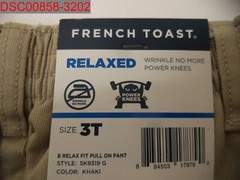 French Toast Toddler Boys Uniform Khaki Pull-On Relaxed Fit Pant 3T 884503178790