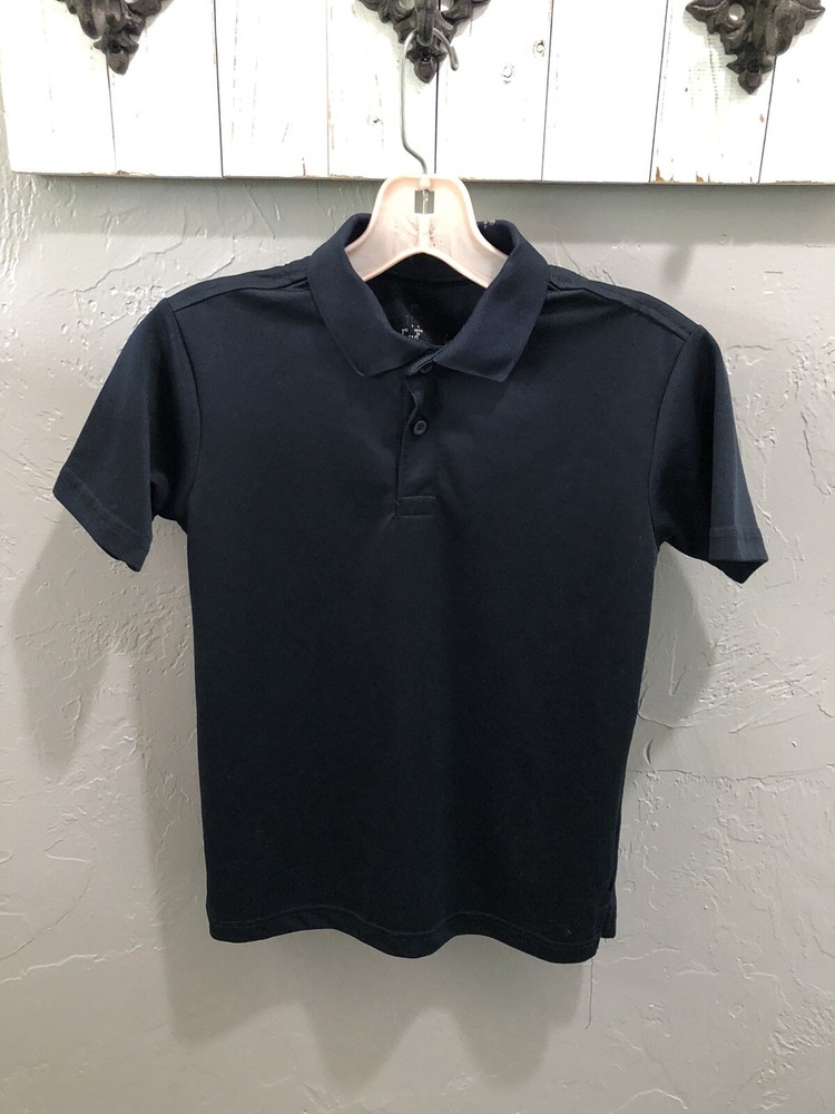 Chaps Boy’s M 10/12 School Uniform Polo Short Sleeve Shirt Dark Blue