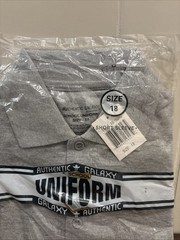 Authentic Galaxy School Uniform Gray Short Sleeve Polo Shirt Size 18
