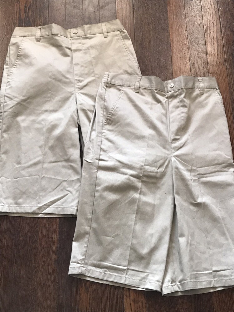 French Toast Uniform Khaki Boys Pull On Short Size 18 Lot of 2