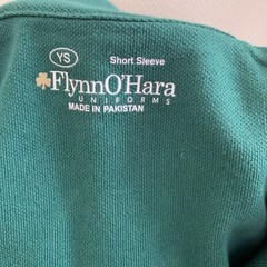 NWT Flynn O’ Hara Uniforms Short Sleeve Polo Shirt With Logo Size YS 6-8 Green