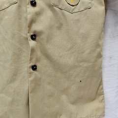 Boy Scouts of America Uniform Shirt Kids Youth Large Tan Short Sleeve Patches