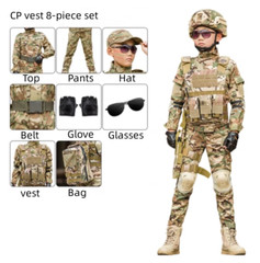 Children’s Camouflage Suit Special Forces Military Training Uniform with Helmet