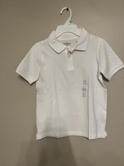 NEW Oshkosh Boys Size 8 School Uniform Polo Style Shirt Short Sleeve White