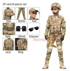 Children’s Camouflage Suit Special Forces Military Training Uniform with Helmet