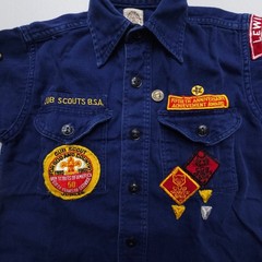 True Vintage Boy Scouts Of America Sanforized Uniform Shirt Boys 11 Rare Patches